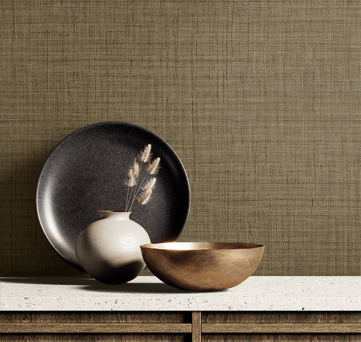 Harvest Twine Mocha RA40108 by Seabrook Designs Designer Wallpaper