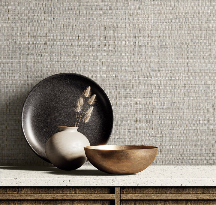Harvest Twine Fog RA40132 by Seabrook Designs Designer Wallpaper