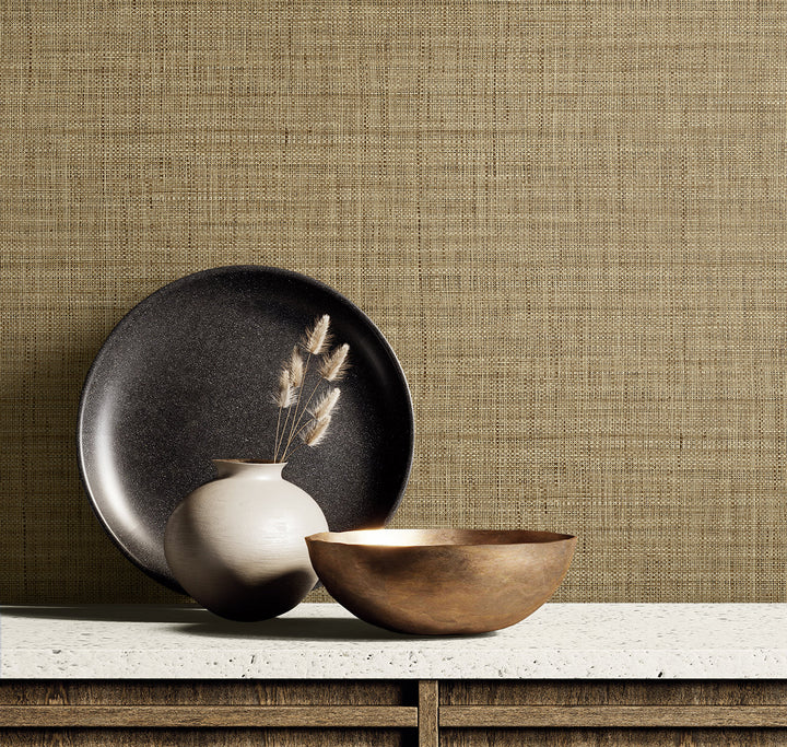 Harvest Twine Brown RA40134 by Seabrook Designs Designer Wallpaper
