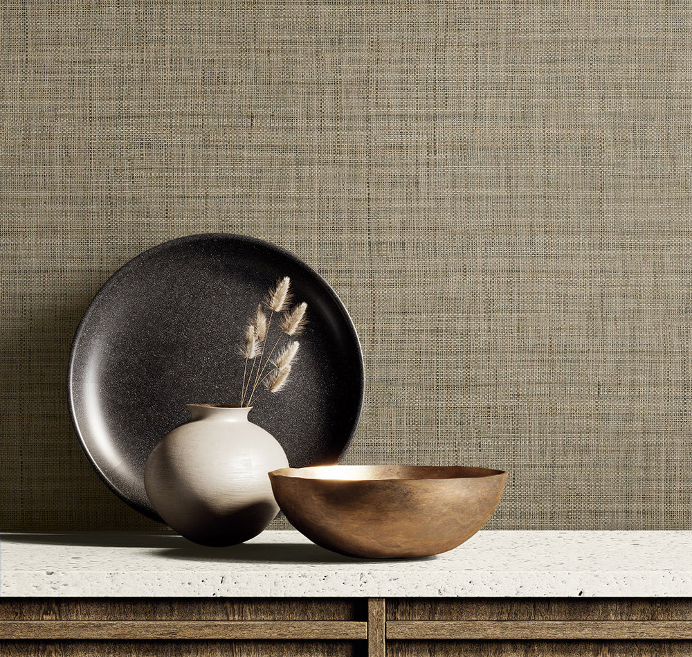 Harvest Twine Mushroom RA40135 by Seabrook Designs Designer Wallpaper