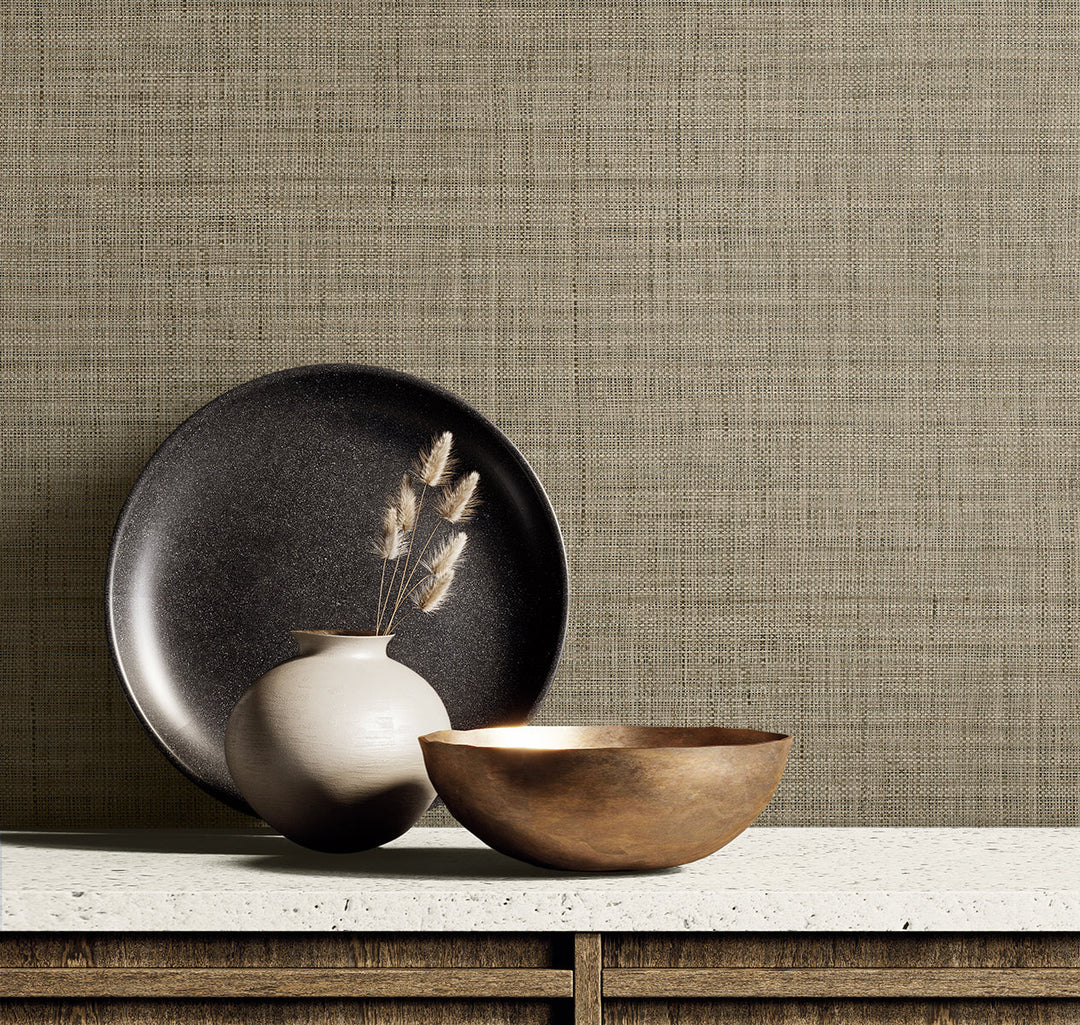 Harvest Twine Mushroom RA40135 by Seabrook Designs Designer Wallpaper