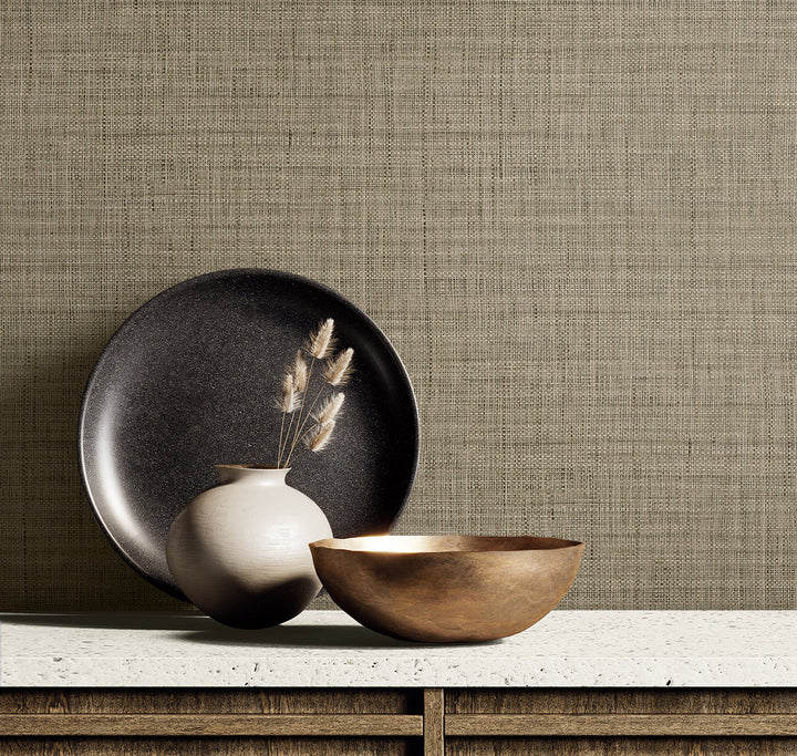 Harvest Twine Mushroom RA40135 by Seabrook Designs Designer Wallpaper