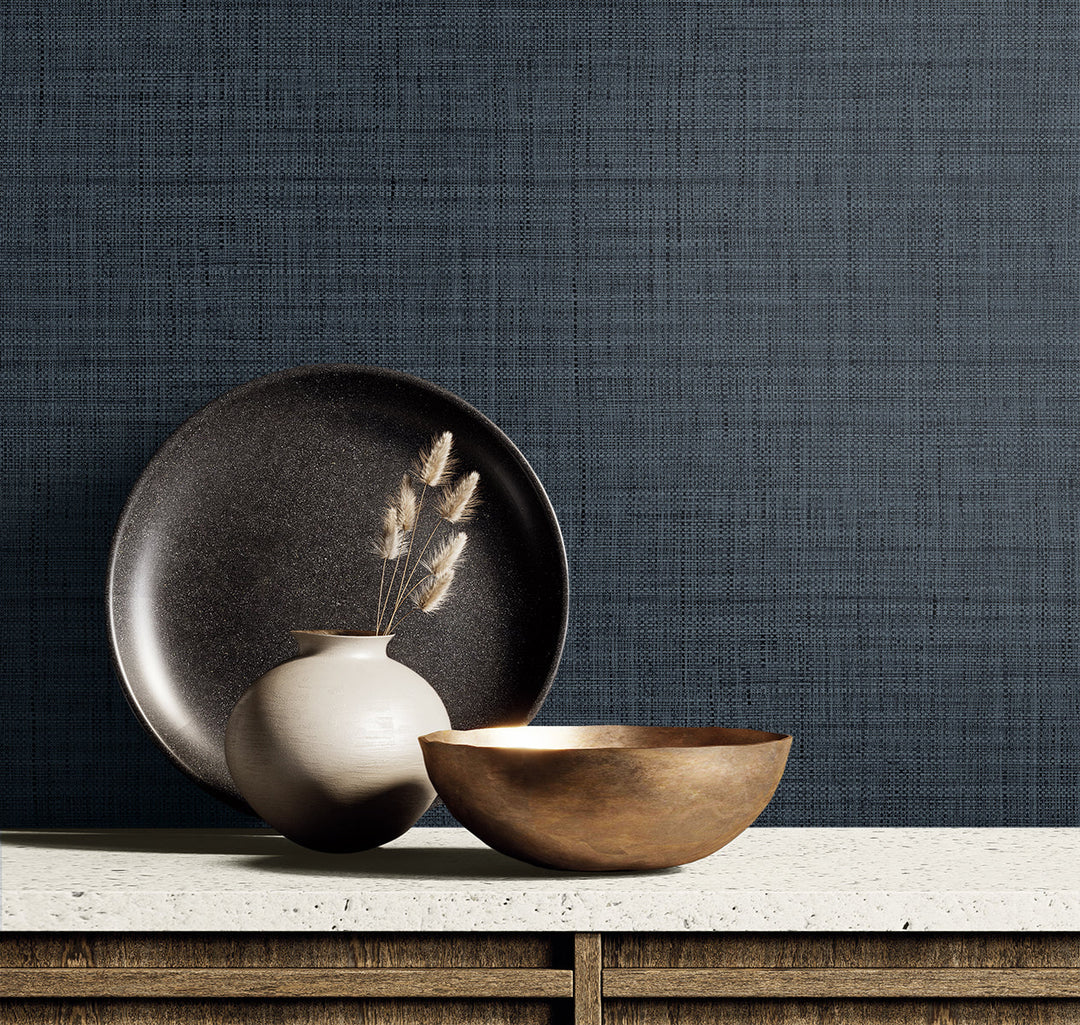 Harvest Twine Ocean Blue RA40136 by Seabrook Designs Designer Wallpaper