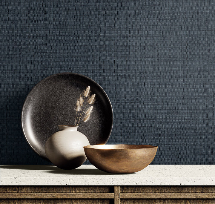 Harvest Twine Ocean Blue RA40136 by Seabrook Designs Designer Wallpaper