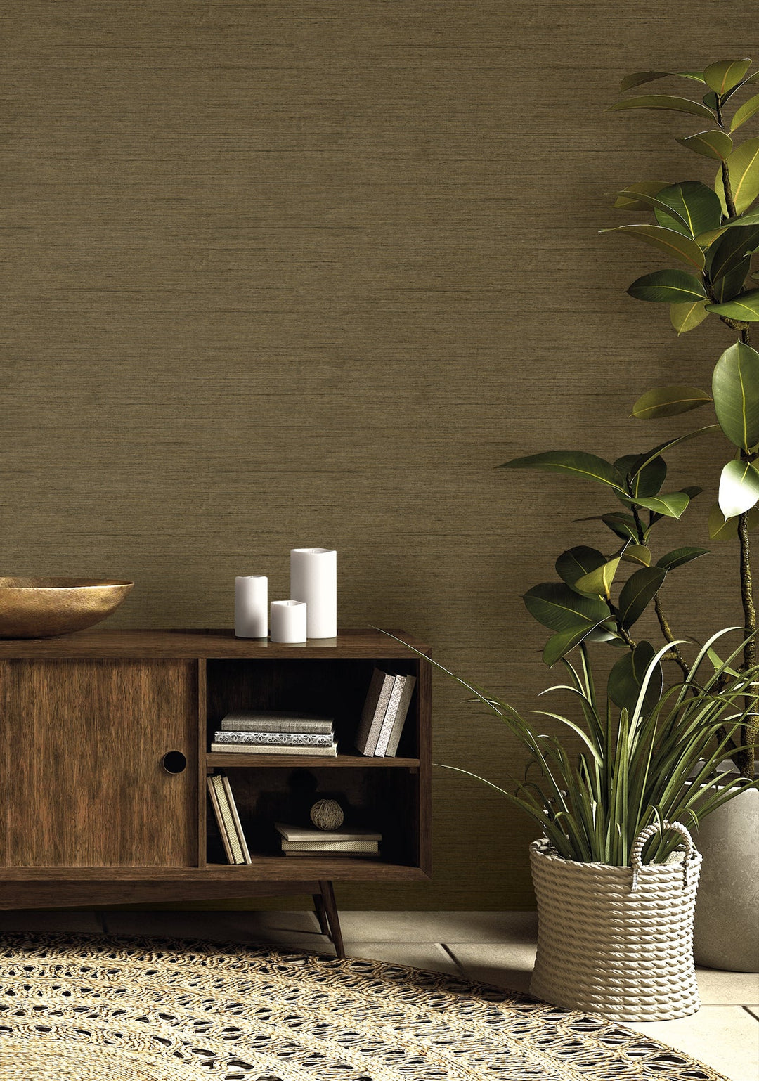 Threaded Chocolate RA40906 by Seabrook Designs Designer Wallpaper