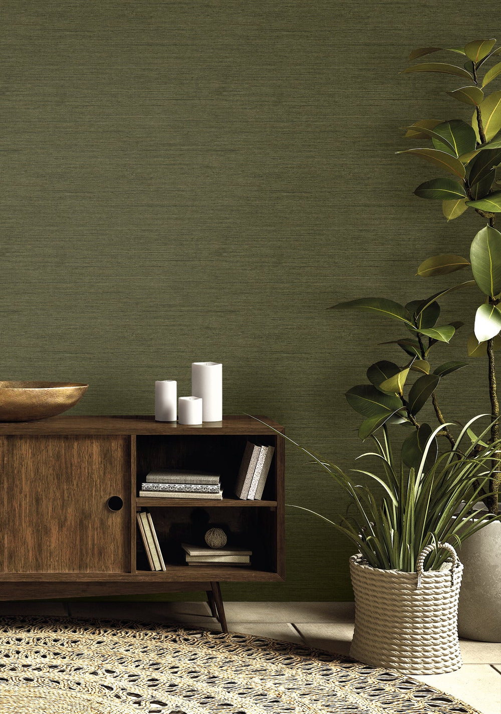 Threaded Moss RA40913 by Seabrook Designs Designer Wallpaper