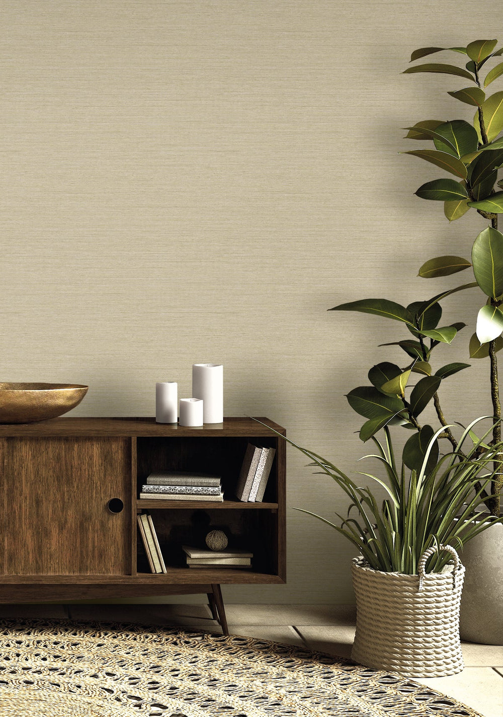 Threaded Parchment RA40917 by Seabrook Designs Designer Wallpaper