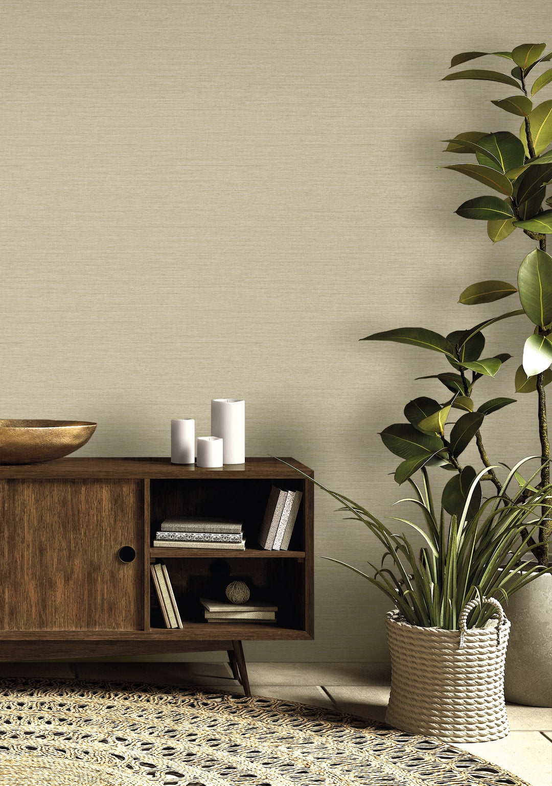 Threaded Parchment RA40917 by Seabrook Designs Designer Wallpaper