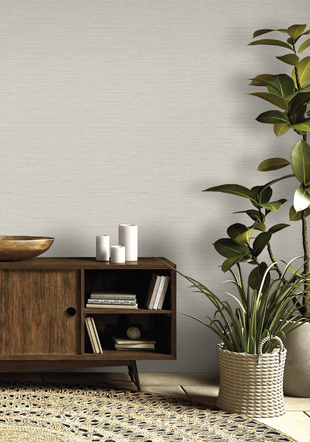 Threaded Dove Grey RA40918 by Seabrook Designs Designer Wallpaper