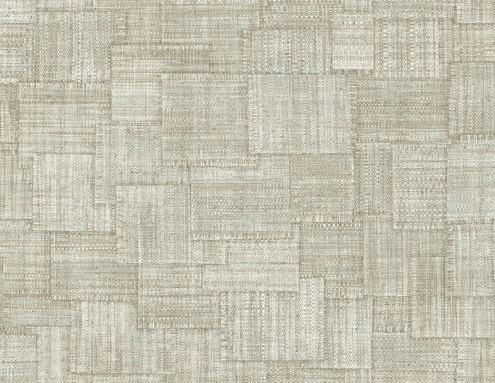 Woven Blocks Smoke RA41708 by Seabrook Designs Designer Wallpaper