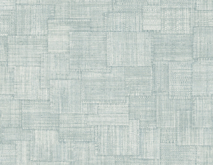 Woven Blocks Sky Blue RA41716 by Seabrook Designs Designer Wallpaper
