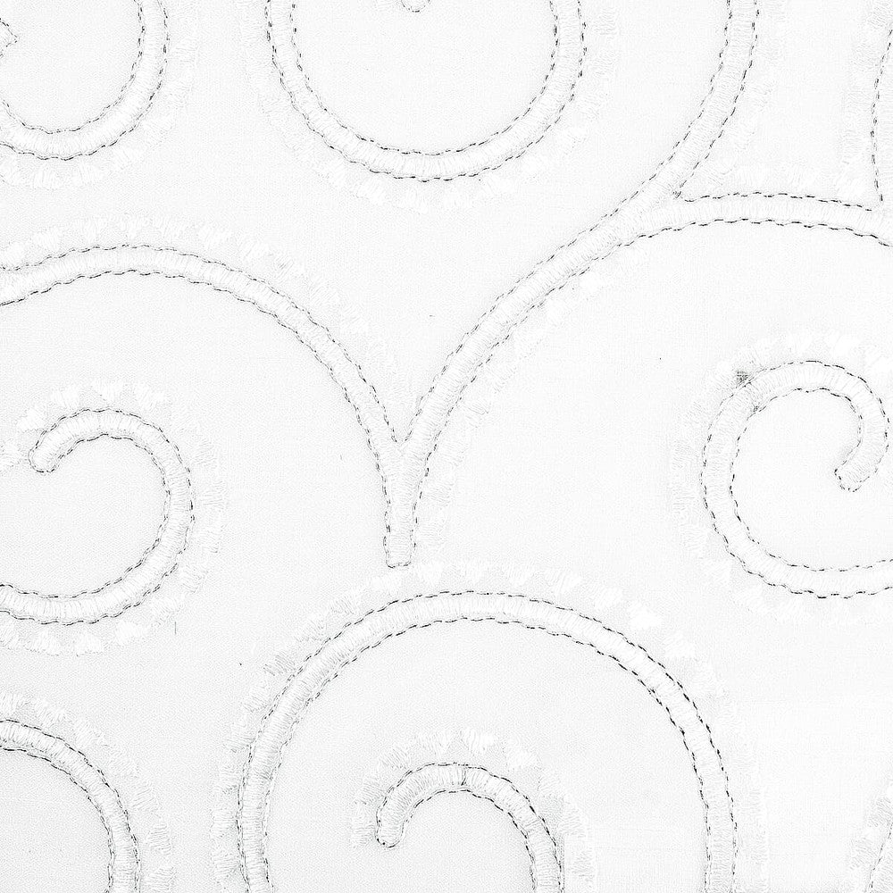 Rapport 1 Ice by Stout Designer Fabric Color My Window Frost/Alabaster 100% Polyester Polyester Embroidery INDIA FLAME RETARDANT-CA BULLETIN 117-SECTION E FLAME RETARDANT-U.F.A.C. CLASS 1 (OR A) Horizontal: 12.75 and Vertical: 6.5 52 in - Swanky Fabrics -