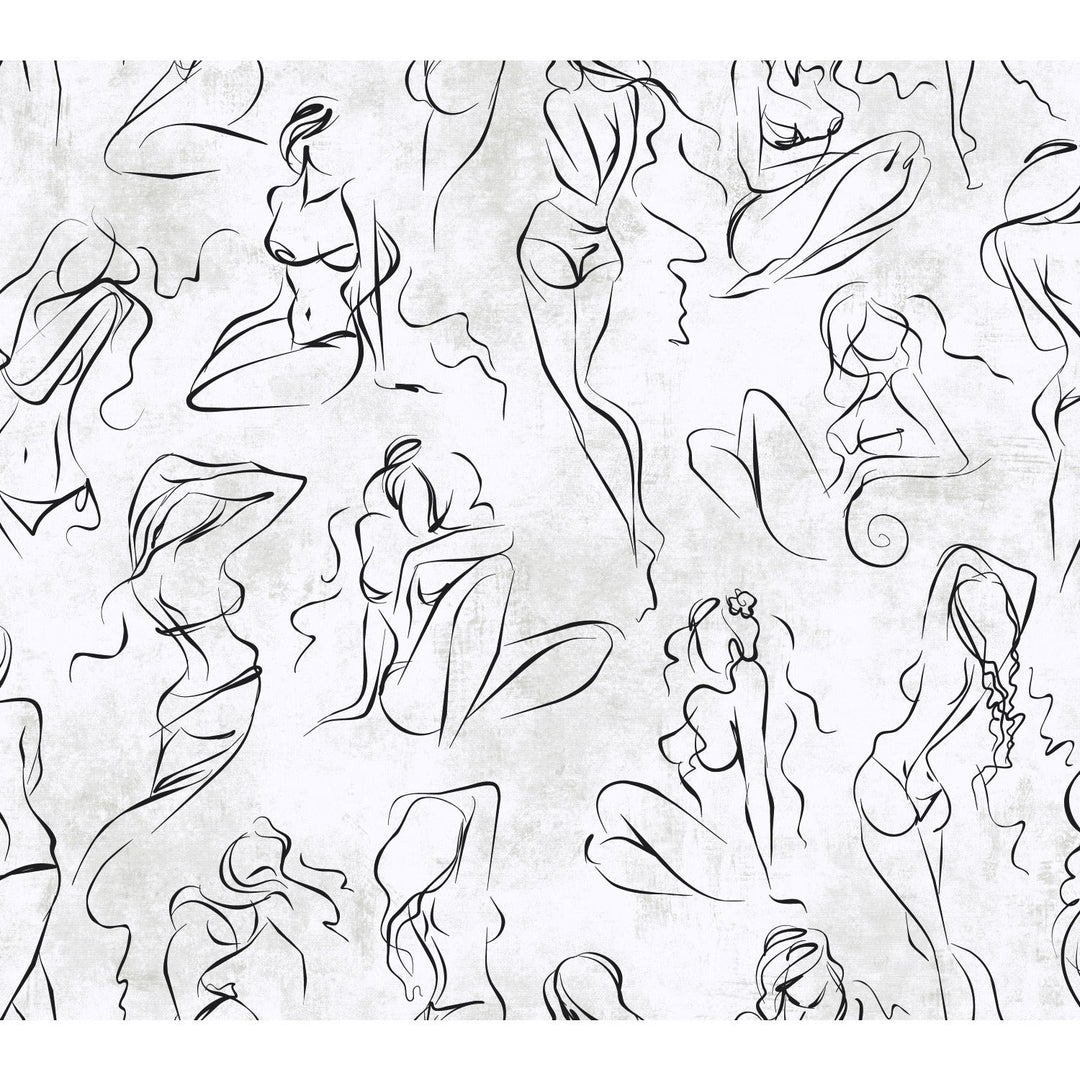 Barely There Black/White Pearl Wallpaper by York Wallcoverings Designer