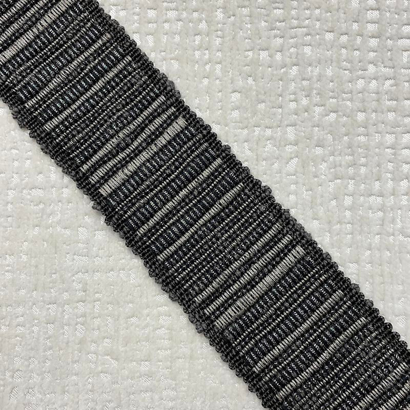 Reese Tape Smoke by Magnolia Designer Trim - 64Cot/26Ray/5Lin/5Met China Horizontal: and Vertical: 2.5 - Swanky Fabrics -