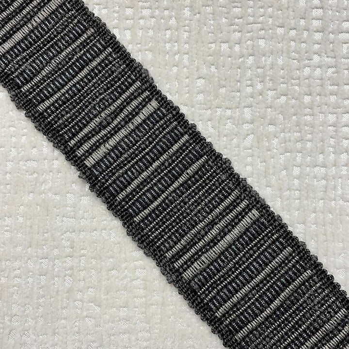 Reese Tape Smoke by Magnolia Designer Trim - 64Cot/26Ray/5Lin/5Met China Horizontal: and Vertical: 2.5 - Swanky Fabrics -