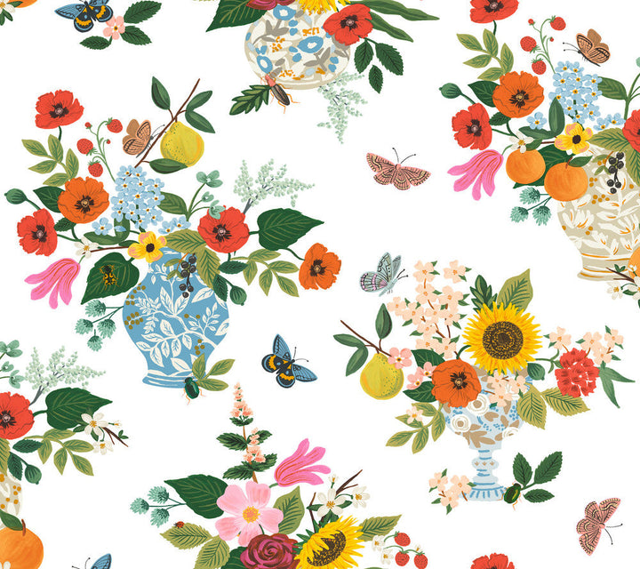 Flower Studies Bright Wallpaper by Rifle Paper Co. Designer Rifle Paper Co. 3rd Edition Covers about 60.8 square feet 27-in by 27-ft long roll Unpasted 24 - Swanky Fabrics -