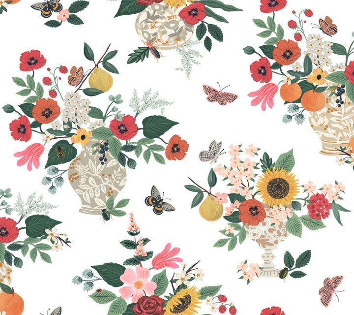 Flower Studies Rose Wallpaper by Rifle Paper Co. Designer Rifle Paper Co. 3rd Edition Covers about 60.8 square feet 27-in by 27-ft long roll Unpasted 24 - Swanky Fabrics -