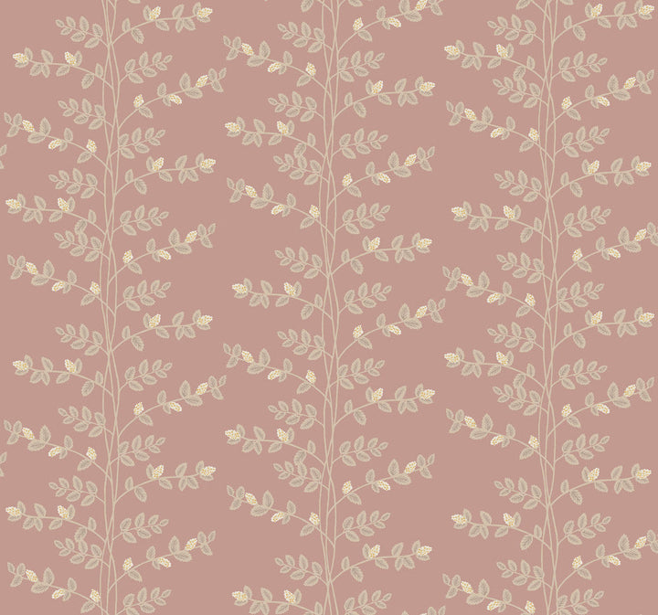 Climbing Vine Rose Wallpaper by Rifle Paper Co. Designer Rifle Paper Co. 3rd Edition Covers about 60.8 square feet 27-in by 27-ft long roll Unpasted 25.25 - Swanky Fabrics -