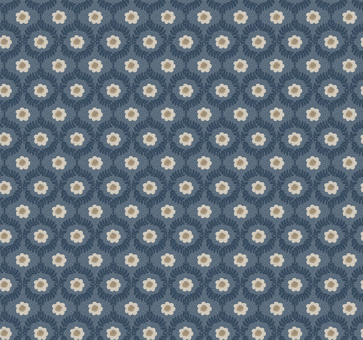 Emma Navy Wallpaper by Rifle Paper Co. Designer Rifle Paper Co. 3rd Edition Covers about 60.8 square feet 27-in by 27-ft long roll Unpasted 25.25 - Swanky Fabrics -