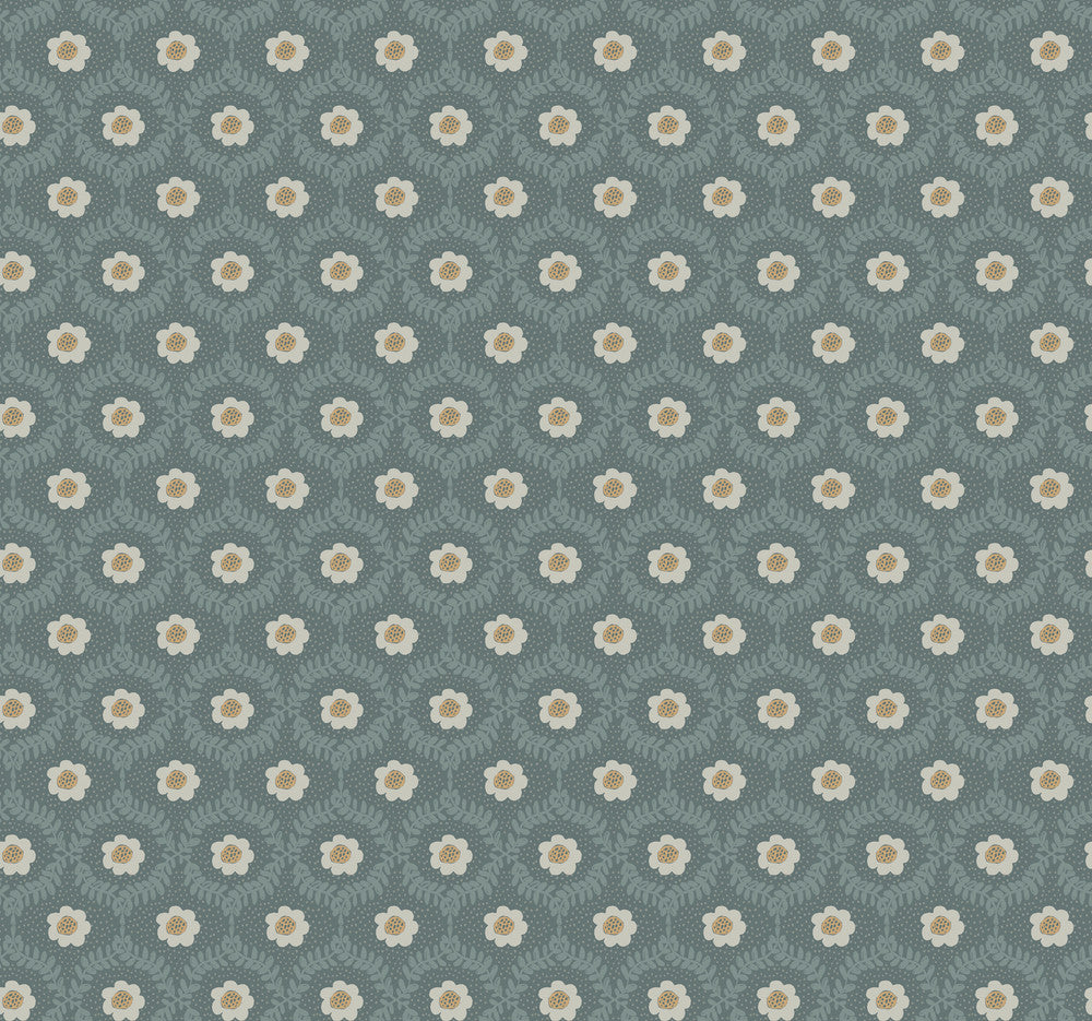 Emma Slate Wallpaper by Rifle Paper Co. Designer Rifle Paper Co. 3rd Edition Covers about 60.8 square feet 27-in by 27-ft long roll Unpasted 25.25 - Swanky Fabrics -