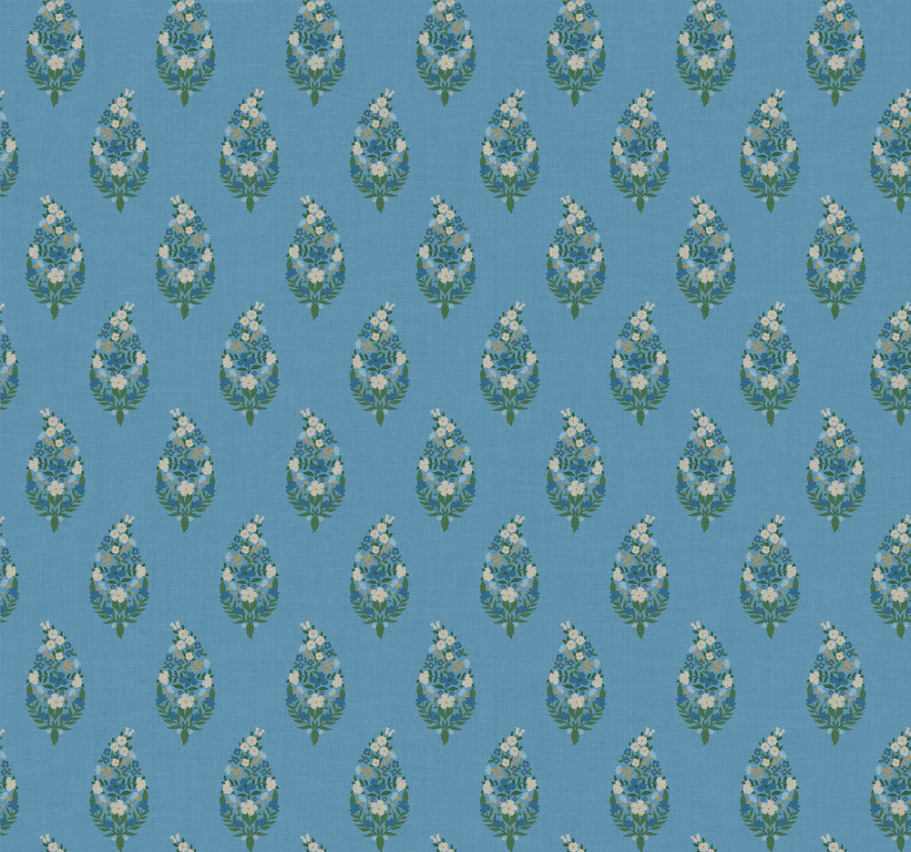 Paisley Blue Wallpaper by Rifle Paper Co. Designer Rifle Paper Co. 3rd Edition Covers about 60.8 square feet 27-in by 27-ft long roll Unpasted 25.25 - Swanky Fabrics -