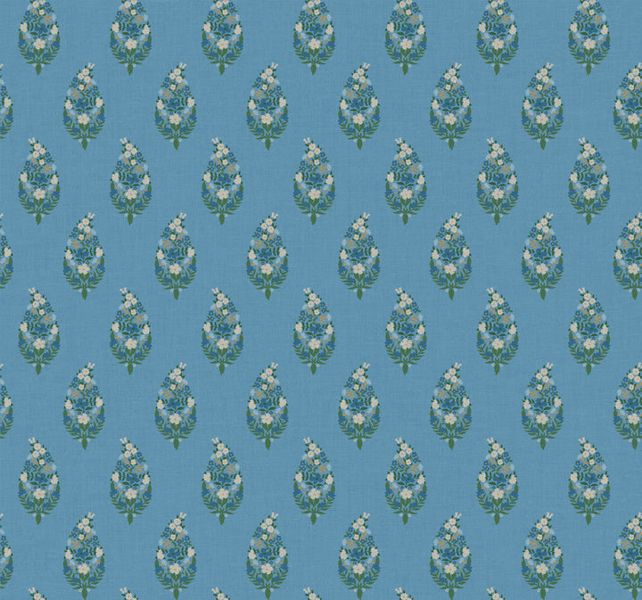 Paisley Blue Wallpaper by Rifle Paper Co. Designer Rifle Paper Co. 3rd Edition Covers about 60.8 square feet 27-in by 27-ft long roll Unpasted 25.25 - Swanky Fabrics -