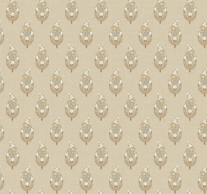 Paisley Linen Wallpaper by Rifle Paper Co. Designer Rifle Paper Co. 3rd Edition Covers about 60.8 square feet 27-in by 27-ft long roll Unpasted 25.25 - Swanky Fabrics -