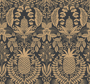 Rifle Paper Co. Wallpaper Pineapple Damask Black