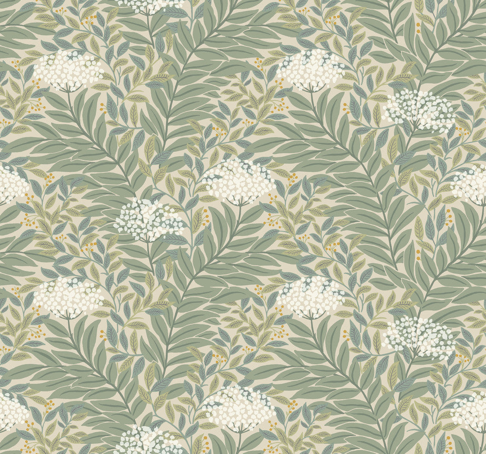 Highgrove Linen Wallpaper by Rifle Paper Co. Designer Rifle Paper Co. 3rd Edition Covers about 60.8 square feet 27-in by 27-ft long roll Unpasted 12.63 - Swanky Fabrics -