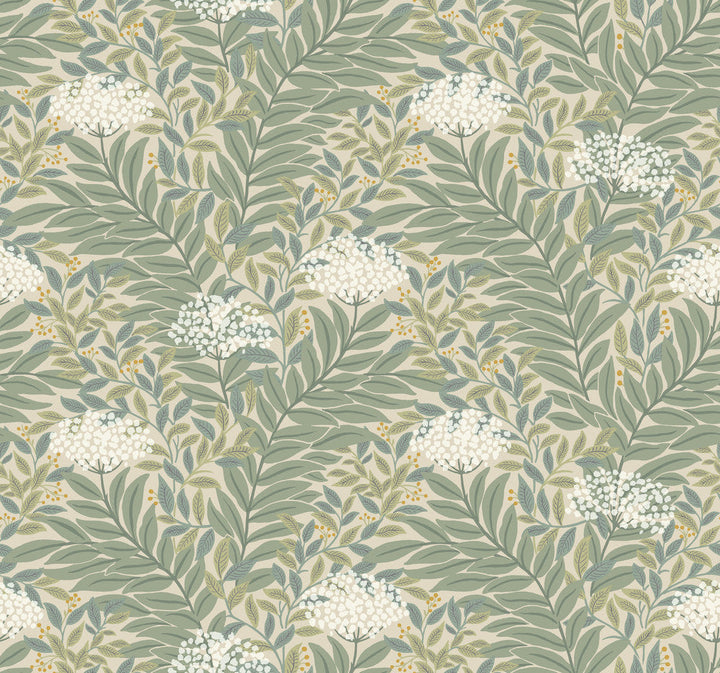 Highgrove Linen Wallpaper by Rifle Paper Co. Designer Rifle Paper Co. 3rd Edition Covers about 60.8 square feet 27-in by 27-ft long roll Unpasted 12.63 - Swanky Fabrics -