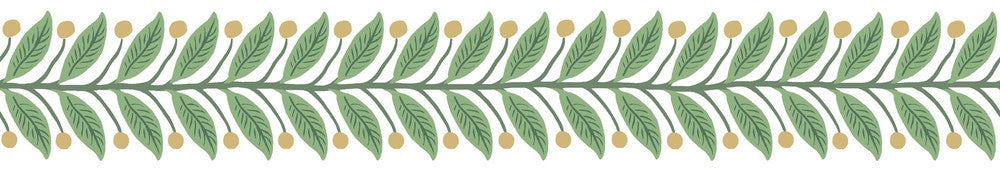 Green Garden Wallpaper Trim by Rifle Paper Co. Designer Rifle Paper Co. 3rd Edition Covers about 4.4 square feet 3.5-in by 15-ft long roll Unpasted 0 - Swanky Fabrics -