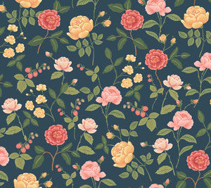 Rifle Paper Co. Wallpaper Roses Navy