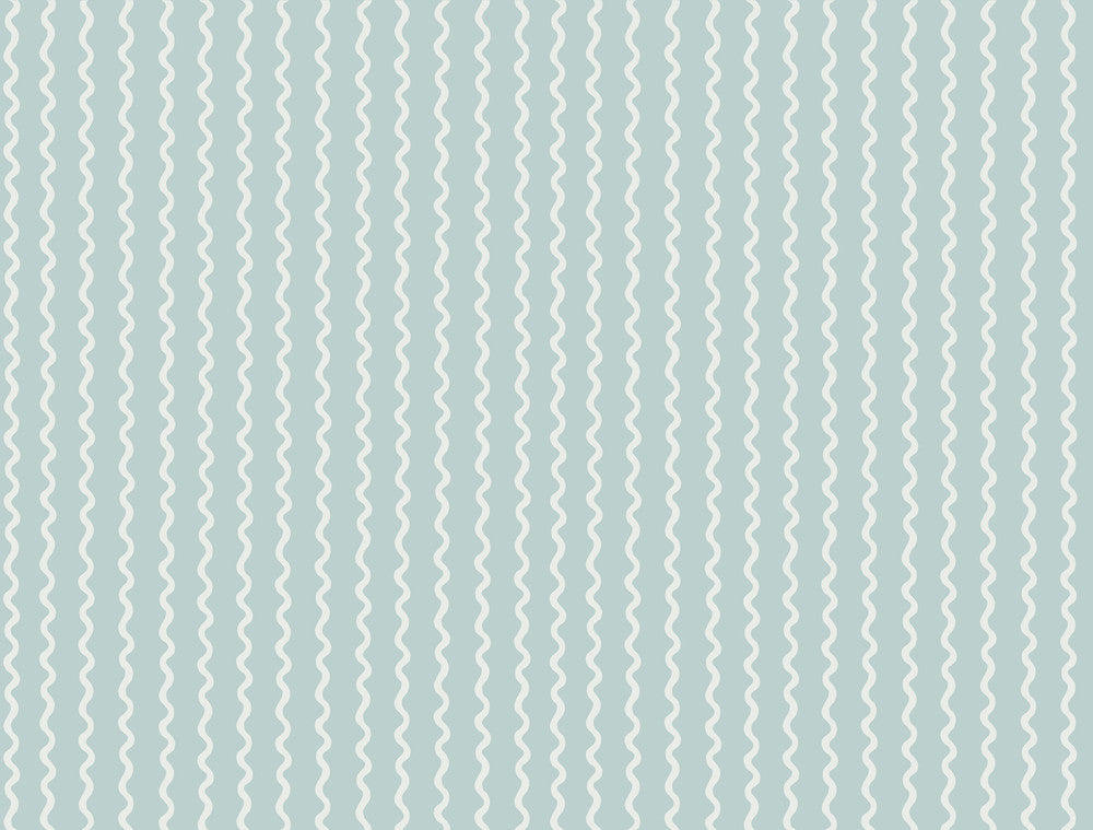 Rickrack Light Blue Wallpaper by Rifle Paper Co. Designer Rifle Paper Co. 3rd Edition Covers about 60.8 square feet 27-in by 27-ft long roll Unpasted 20.5 - Swanky Fabrics -