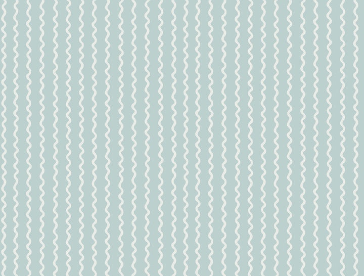 Rickrack Light Blue Wallpaper by Rifle Paper Co. Designer Rifle Paper Co. 3rd Edition Covers about 60.8 square feet 27-in by 27-ft long roll Unpasted 20.5 - Swanky Fabrics -