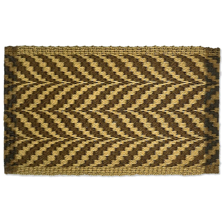 Riley 2 Chocolate by Stout Designer Trim NEW WORLD TAPES & BORDERS 100%SVI GERMANY Horizontal: 0.5 and Vertical: 0 2.25 in - Swanky Fabrics -