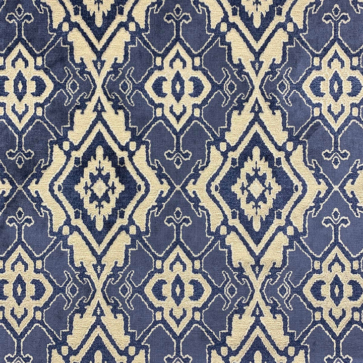Rinso Sapphire by Magnolia Designer Fabric - 45 Cot, 37 Vis, 18 Poly India 100000 Horizontal: 13.5 and Vertical: 17.5 54.25 - Swanky Fabrics -