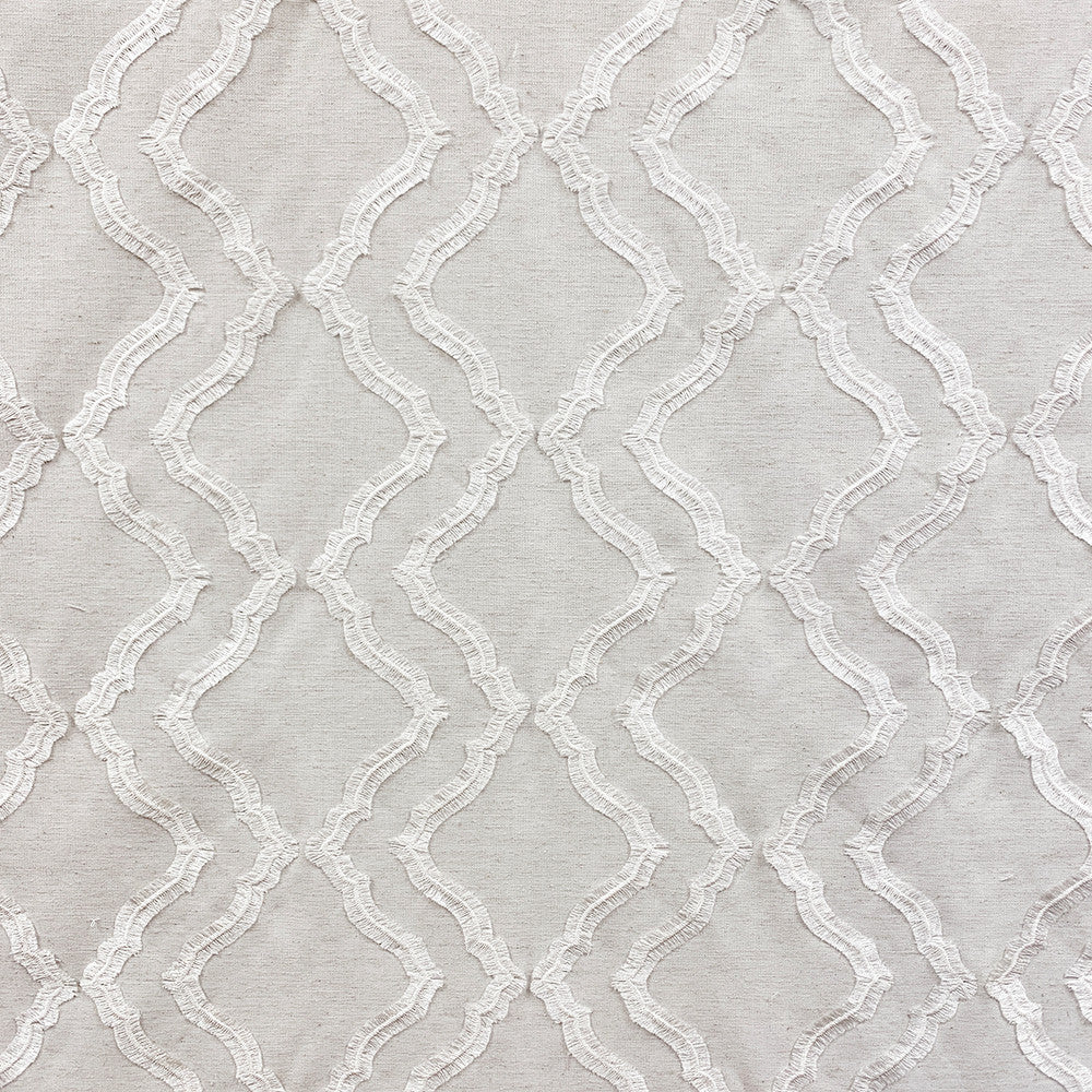 Rivers Frost by Magnolia Designer Fabric - 51 Rec Poly, 30 Ply, 12 Cot,7 Lin (Emb 100 Vis) India 28500 Horizontal: 7.75 and Vertical: 4.5 54 - Swanky Fabrics -