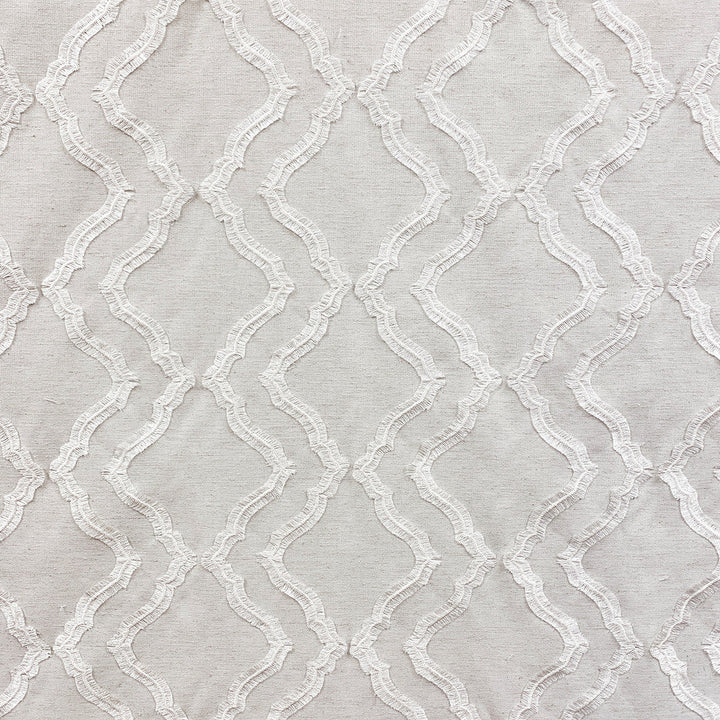 Rivers Frost by Magnolia Designer Fabric - 51 Rec Poly, 30 Ply, 12 Cot,7 Lin (Emb 100 Vis) India 28500 Horizontal: 7.75 and Vertical: 4.5 54 - Swanky Fabrics -
