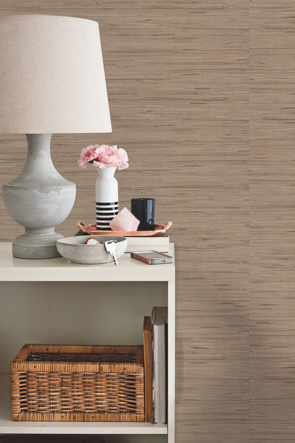 Lustrous Grasscloth Yellow Wallpaper by York Wallcoverings Designer
