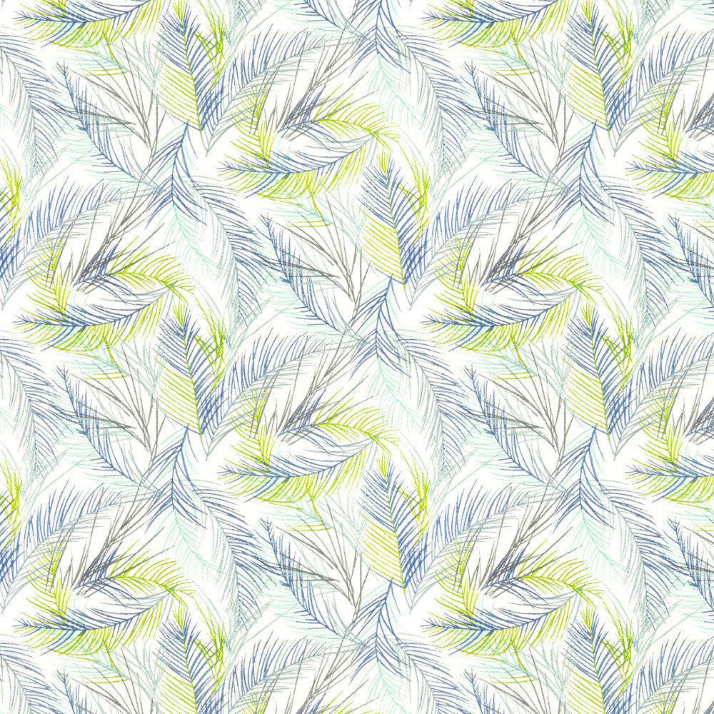 Rotola 3 Caribbean by Stout Designer Fabric COLOR MY WINDOW BREEZE/INK 72%POL 28%COT %BEMB INDIA FLAME RETARDANT-U.F.A.C. CLASS 1 Horizontal: 25.5 and Vertical: 19 51 in - Swanky Fabrics -