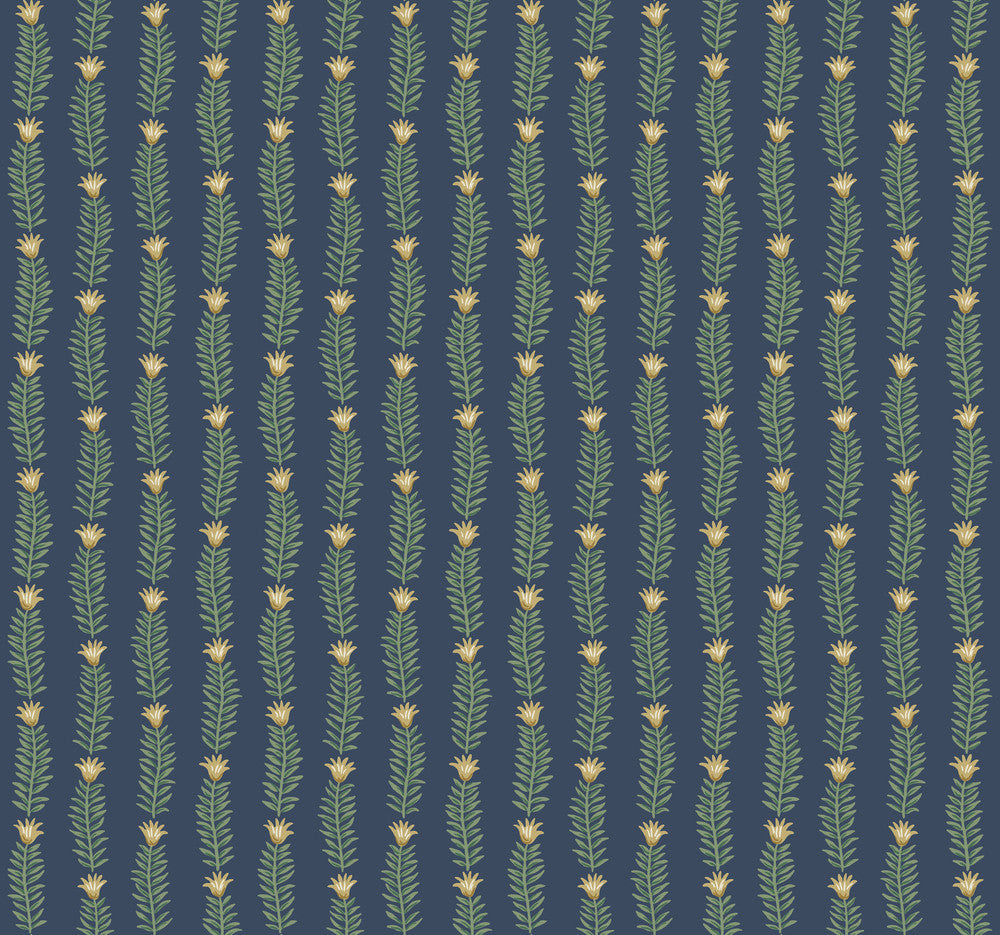 Eden Blue & Green Wallpaper by Rifle Paper Co. Designer Rifle Paper Co. Second Edition Covers about 60.8 square feet 27-in by 27-ft long roll Unpasted 25.25 - Swanky Fabrics -