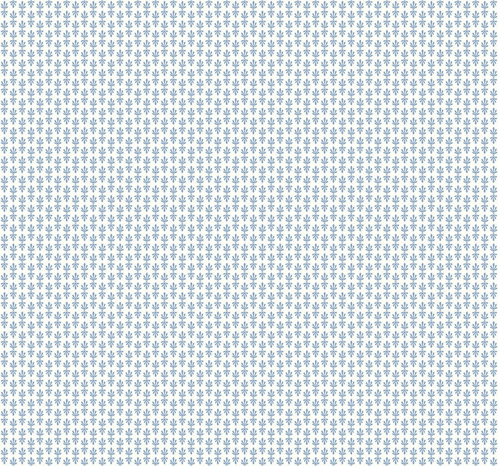 Petal White & Blue Wallpaper by Rifle Paper Co. Designer Rifle Paper Co. Second Edition Covers about 60.8 square feet 27-in by 27-ft long roll Unpasted 25.25 - Swanky Fabrics -