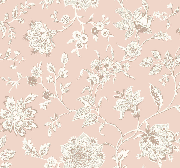 Sutton Blush Wallpaper by York Wallcoverings Designer Toile Resource Library Covers about 60.8 square feet 27-in by 27-ft long roll Unpasted 25.25 - Swanky Fabrics -