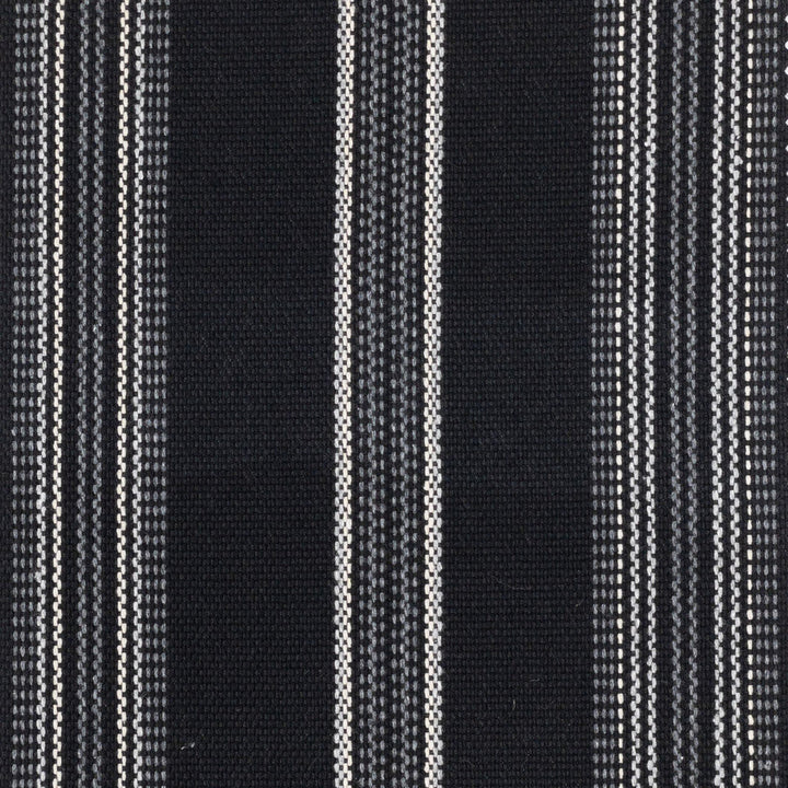Ruby 3 Night by Stout Designer Fabric JUST STRIPES NATURAL/CHARCOAL 56%POL 44%COT USA Horizontal: 0.000 and Vertical: 10.500 54 in - Swanky Fabrics -
