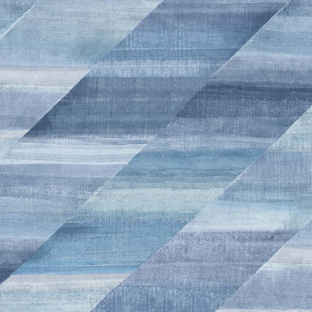 Rainbow Diagonals Washed Denim and Cerulean RY30302 by Seabrook Designs Designer Wallpaper