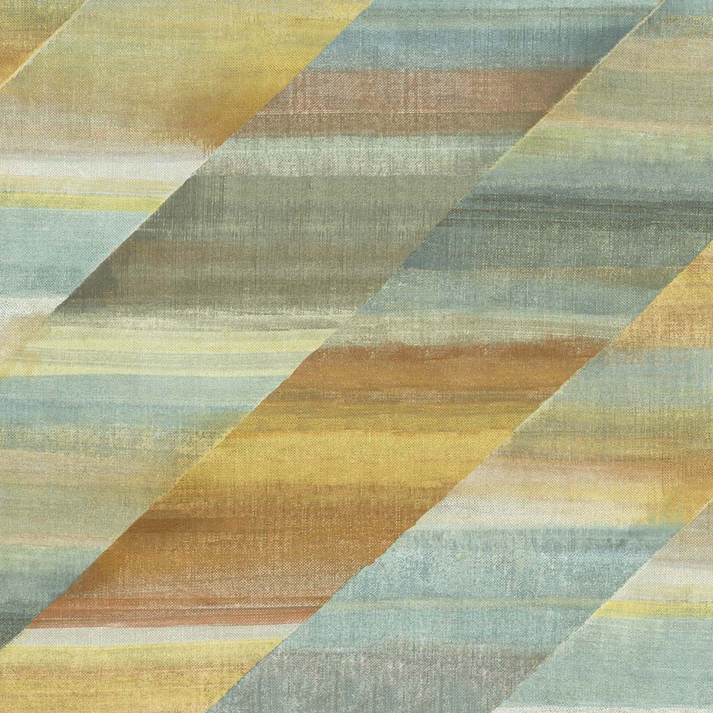 Rainbow Diagonals Burnt Orange, Dandelion, and Seafoam RY30303 by Seabrook Designs Designer Wallpaper