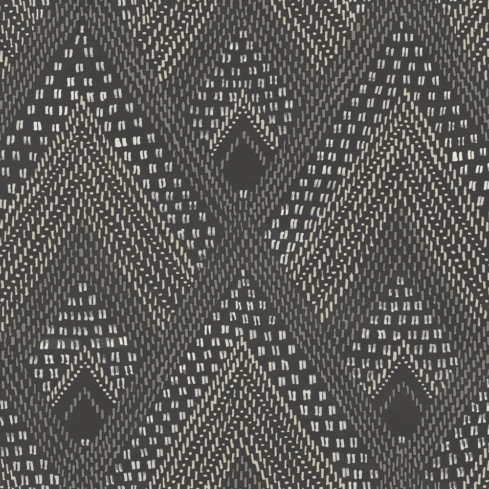 Panama Boho Diamonds Black Sands and Charcoal RY30500 by Seabrook Designs Designer Wallpaper