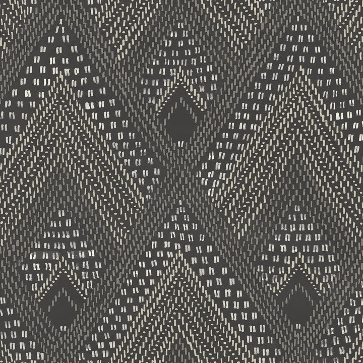 Panama Boho Diamonds Black Sands and Charcoal RY30500 by Seabrook Designs Designer Wallpaper