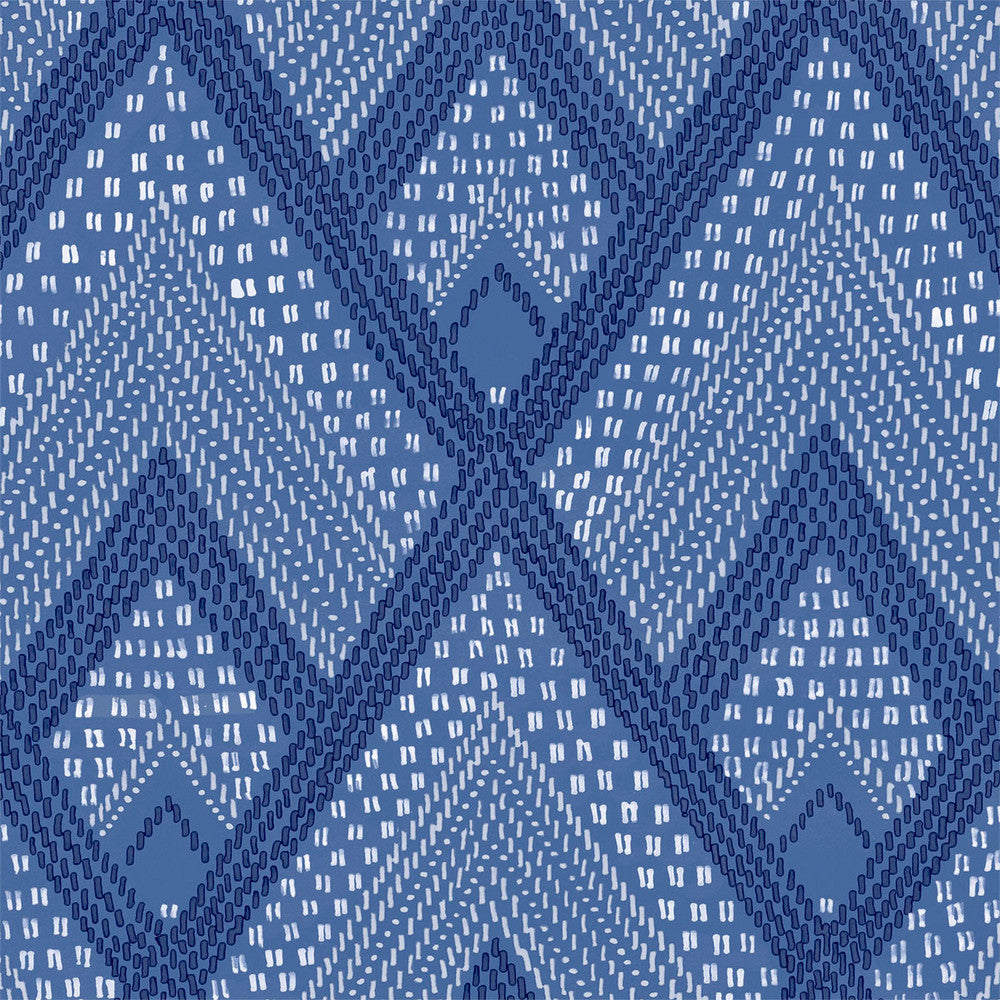 Panama Boho Diamonds Coastal Blue RY30502 by Seabrook Designs Designer Wallpaper