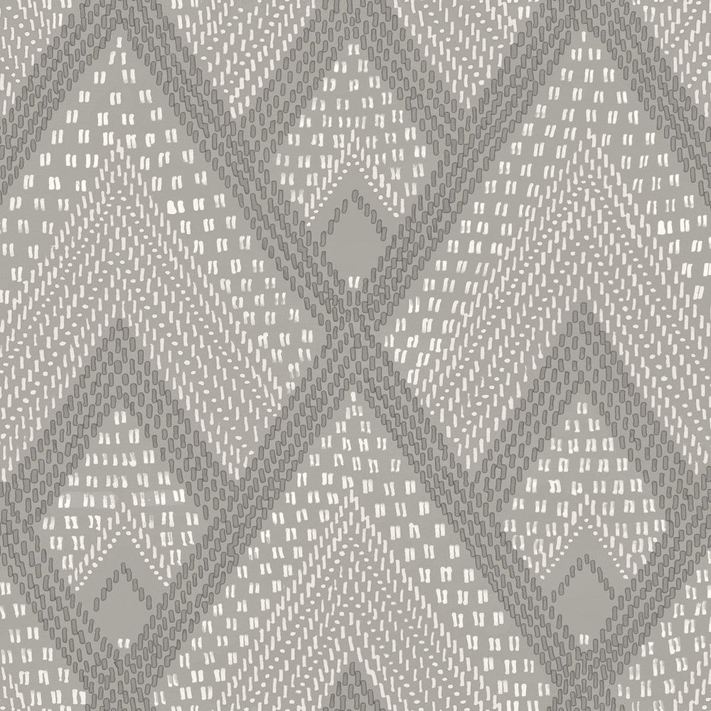 Panama Boho Diamonds Cove Gray RY30508 by Seabrook Designs Designer Wallpaper